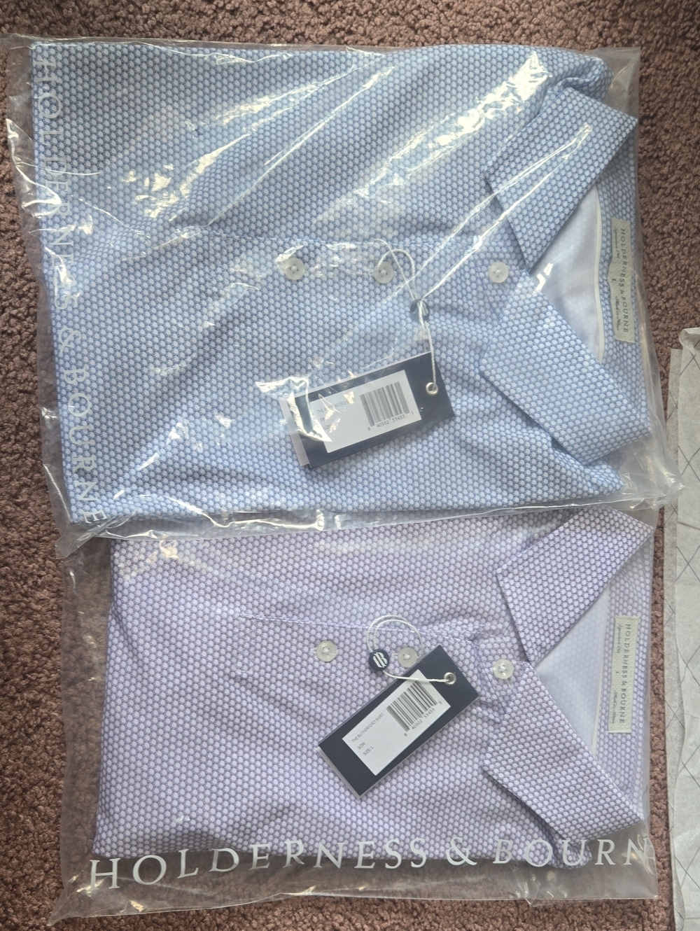 Holderness and Bourne The Rutherford Shirt (Pair) Blue And Purple Large